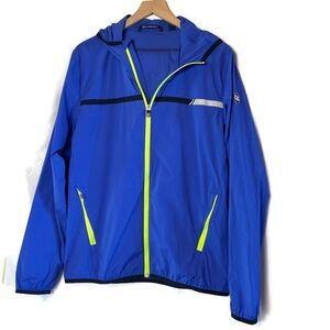 CUTTER & BUCK Men's Breaker Sport Stretch Jacket Blue Size Medium Golf UPF Hood